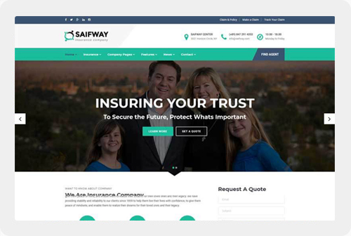 绿色的家庭保险业务公司网站html模板